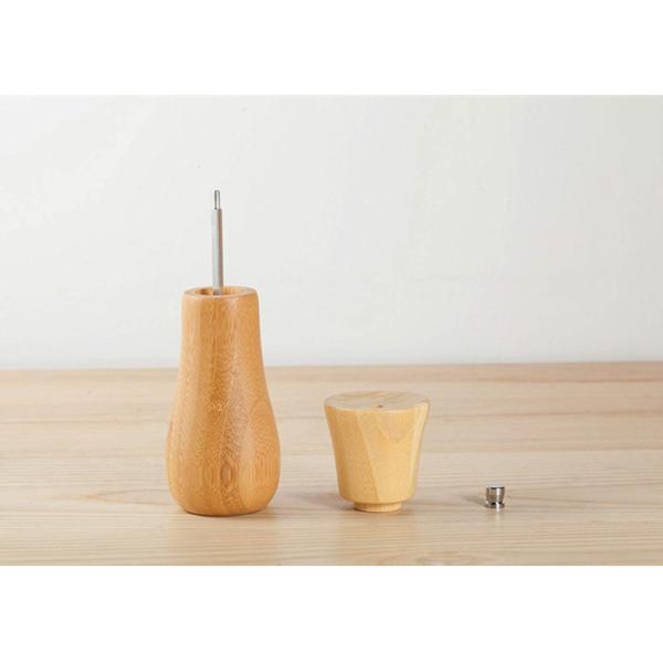 Portable Wooden Salt And Pepper Mills Strong Adjustable Solid Bamboo Grinder