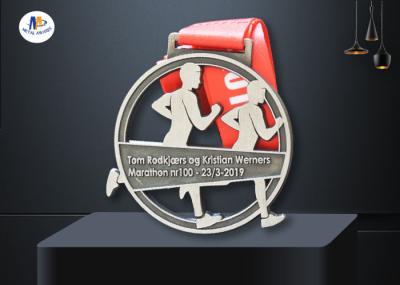 Runner Relief Marathon Medals Cut Out To The Real People That Running With Heat Transfer Ribbon