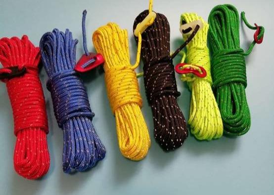 Corda de nylon trançada 3mm fluorescente colorida do cabo para o equipamento do divertimento