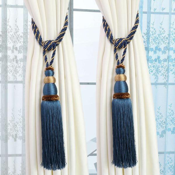 Delicate custom long tassel fringe trimming for curtain attractive tieback hanging ball