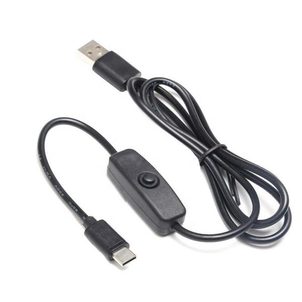 1m 5V 3A câble USB de type C avec commutateur ON OFF pour Raspberry Pi