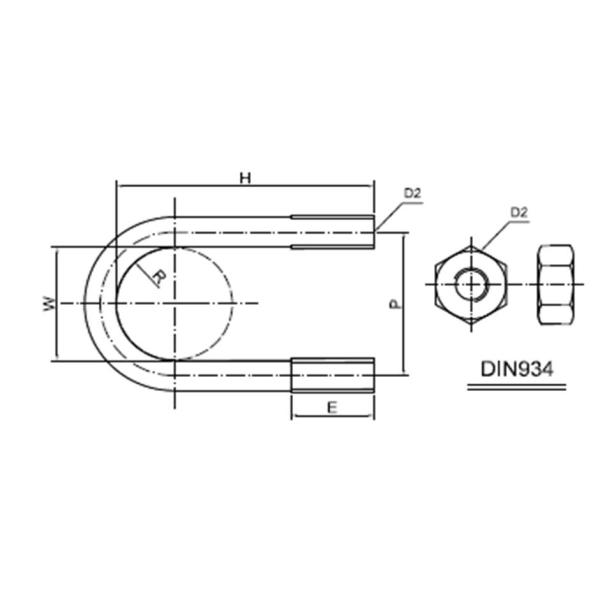 Round Bend 10.9 Fullsize Body Carbon Steel U Bolt