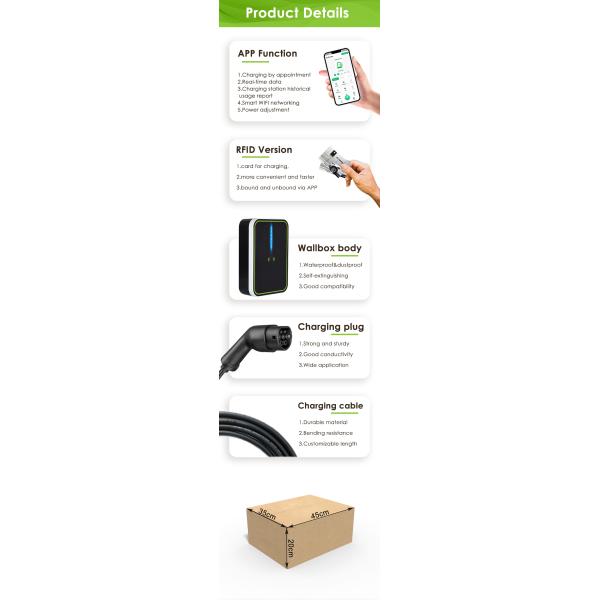 32A 7kw GBT EV зарядное устройство Wallbox EVSE Type 2 Зарядная станция