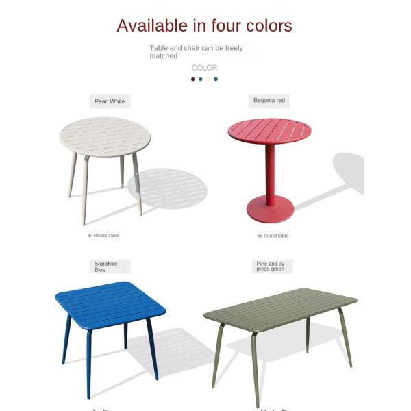 UV Resistant Customized Color Outdoor Dining Table And Chairs Set With Aluminium Garden Furniture