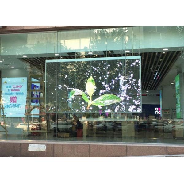 Space Saving Transparent LED Screens 1920Hz for Stores Glass Wall