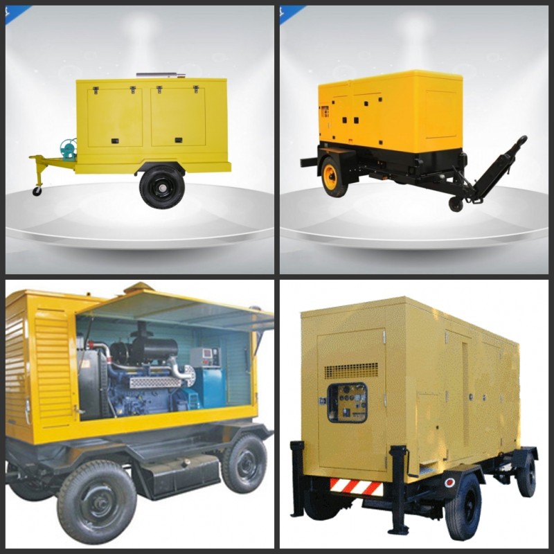 Water - Cooling Silent Genset Trailer 4 Cylinder Prime Power 50Kw / 63Kva