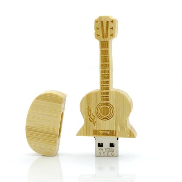 Guitar Shape Promo Gifts Wooden USB flash Drives 32Gb With Nice Gift Wood Packing
