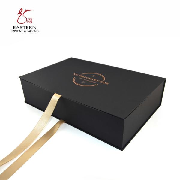 Custom Printed Paperboard Packaging Box with Ribbon Closure