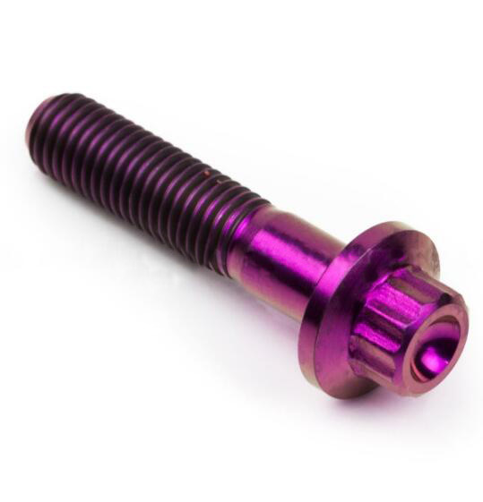 6AL-4V GR5 DIN Standard M7*32 12 Point Flange Head Titanium Split Rim Bolt for BBS and Durable Design