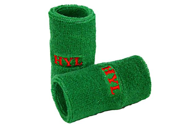 8*8cm Custom Embroidered Sweatbands , Sports Sweat Wristbands Soft Materials