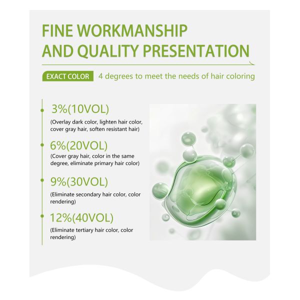 Crème oxydante révélateur de couleur PureStyle pour cheveux en vrac, coloration permanente 100ml pour la maison