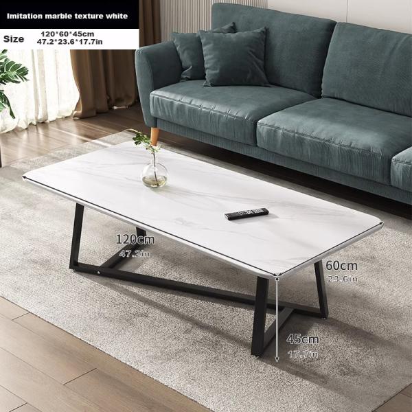 Living Room Apartment Wood Coffee Table with Metal Frame MANGO Wood Modern Style