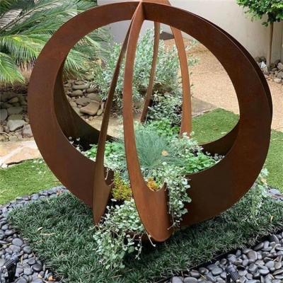 Grandes plantadores exteriores decorativos da flor do metal de Corten para a paisagem do jardim