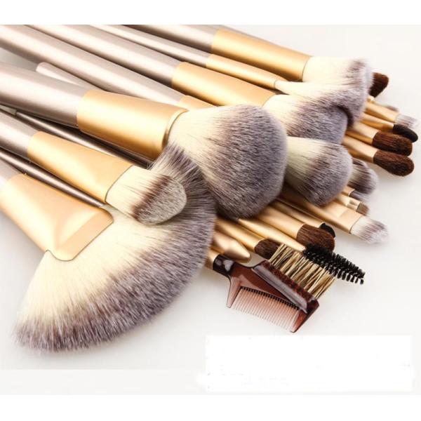 2016 best sells 12pcs cosmetic brush set silver nylon hair with PU bag