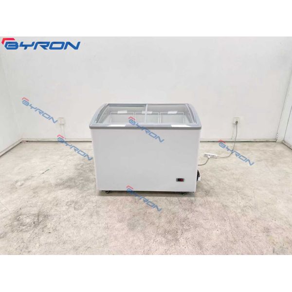 Commercial Ice Cream Freezer Sliding Chest Freezer Glass Top Horizontal