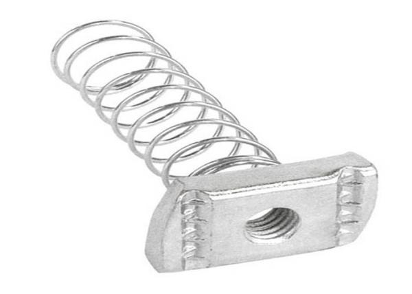Carbon Steel Metal Nut Blue Yellow White Galvanized M6 Spring Nut High Strength