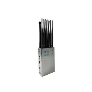 8.4W 12 Antennas Handheld Signal Jammer with 20m Shielding Radius for Cell Phone and Mobile Signal Blocking