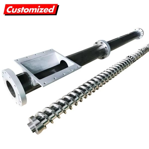 Custom Stainless Steel Heat Resistant Screw Barrel and Auger Screw for Granulation Extruder Machine