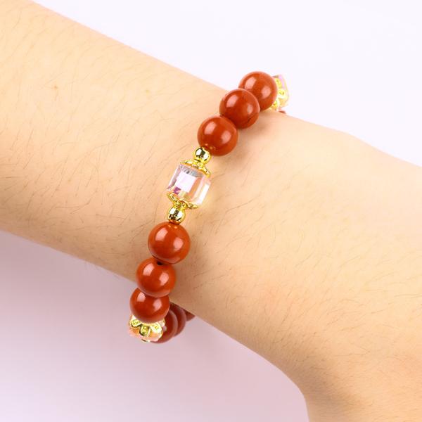 Natural Genuine 8MM Red Jasper Fresh Water Pearl Pink Heart Charm Smooth Round Bead For Friends Gift