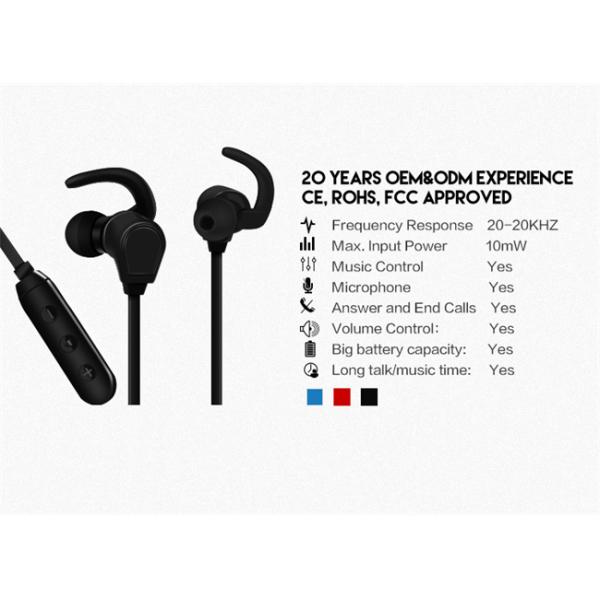 Wireless CSR V4.1 Neckband Bluetooth Earphones RoHS Certification