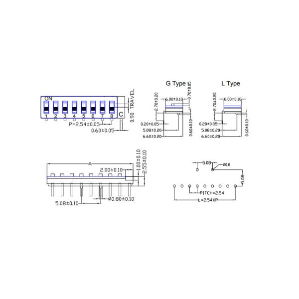 Heat Resistant SIP DIP Switch With Thru Hole Lead