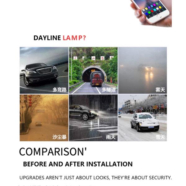 Waterproof 5050 Car Headlight Led Tube Strip / Led Tail Lights Strips  45cm 60cm