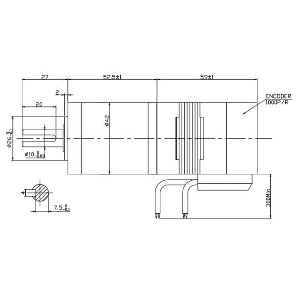 Geared 48V 4000RPM 26W 42mm Brushless DC Gear Motor  With Encoder
