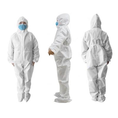 Non Woven Full Body Protection Suit Disposable Hooded Coveralls Medical Use