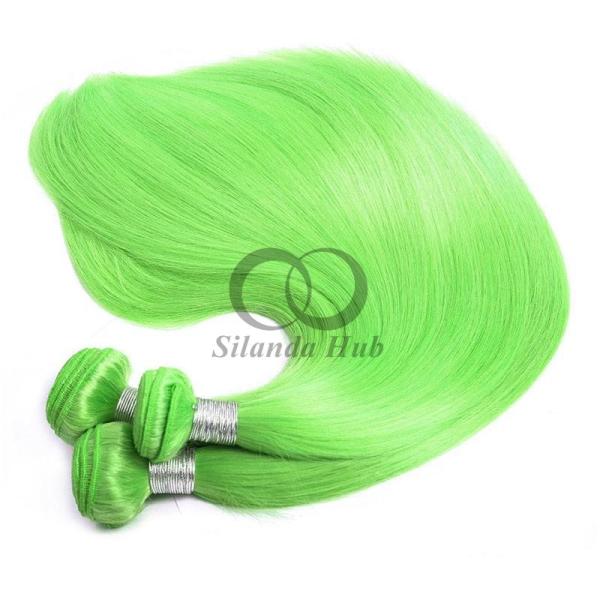 Green Straight Remy Human Hair Bundles Sew In Weave Bundles Brazilian Bundle Deals