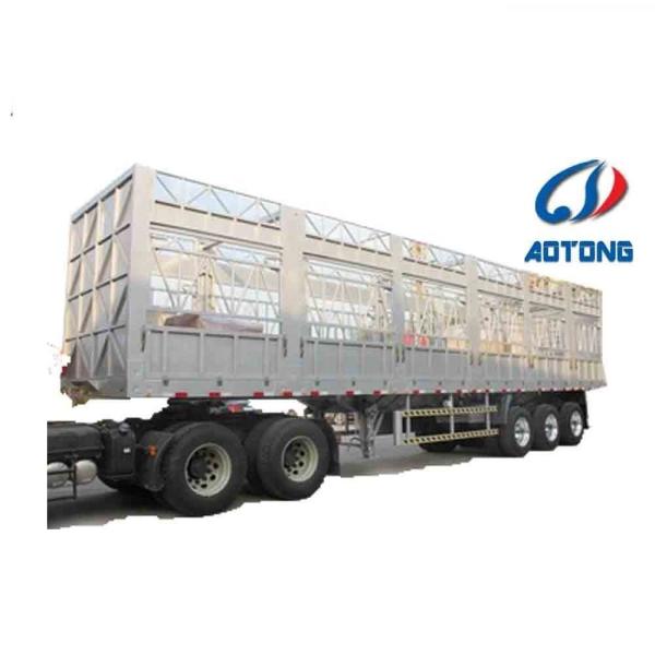Fabricação de AOTONG 3 Axles Fence Dry Cargo Semi Truck Trailer para transporte de animais