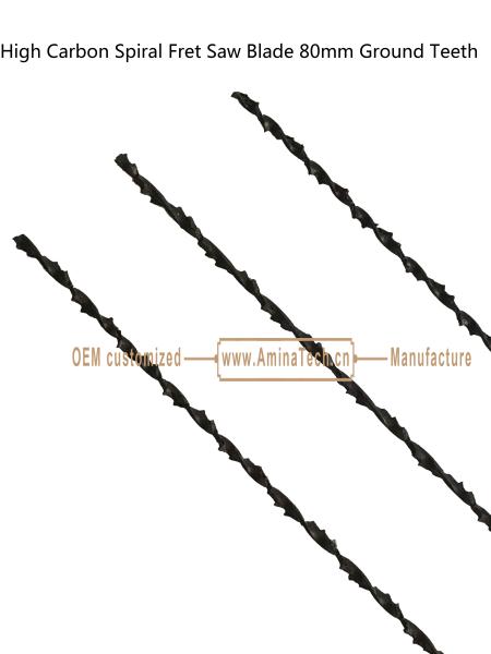 High Carbon Spiral Fret Saw Blade 80mm Ground Teeth,Power Cut for Carton Moulder, Carving Hole on Wood or PVA