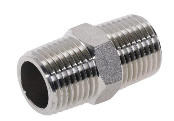 3/8 homem a 3/8 encaixe de tubulação de aço inoxidável do NPT do homem
