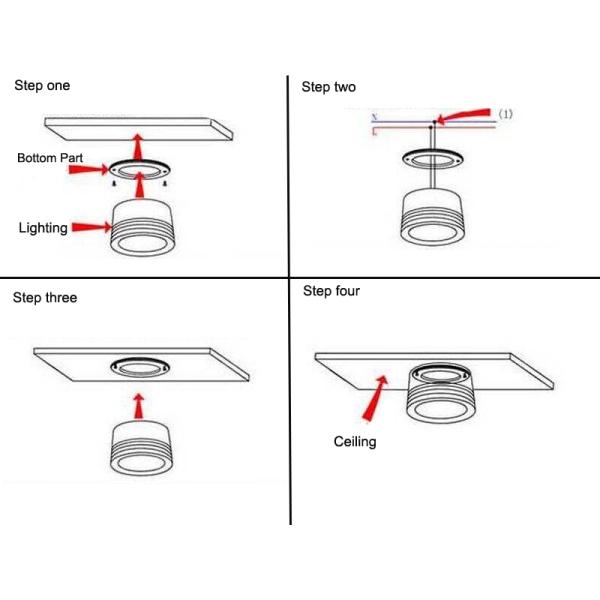 Teto montado do diodo emissor de luz do preto superfície de alumínio que ilumina 20 W para lojas da forma