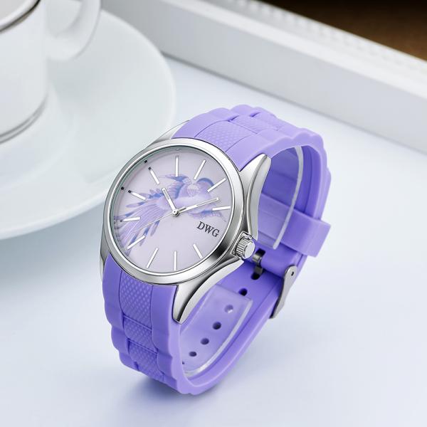 IP silver case silicone sports watches mineral glass unisex quartz watch