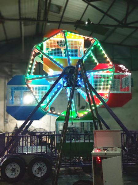 Mini jogadores móveis da roda de Ferris 8, roda de Ferris pequena das crianças do metal da fibra de vidro