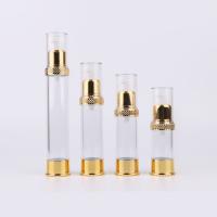 El cosmético privado de aire de plata blanco claro plástico de Overcap embotella el empaquetado para la loción 10ml - 30ml