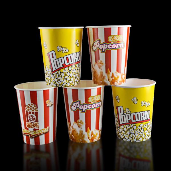 Customizable Disposable Popcorn Paper Bucket Food Grade Popcorn Cup for Take Away