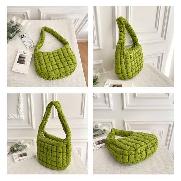 Customized Color Winter Cotton Padded Quilted Sling Down Tote Bag for Women in Winter