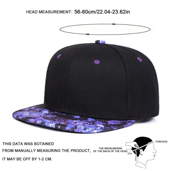 Unisex Purple Starry Sky Printing Hip-Hop Chapéus Moda Primavera Outono Outdoor Caps Casual Snapback Ajustáveis