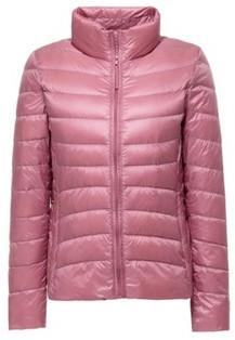 Adults Waterproof Down Jacket Women's Slim Standing Collar Type Middle Thickness