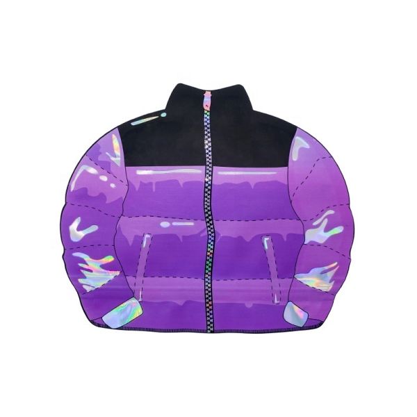 3.5 oz Custom Shaped Mylar Bags Puffer Jacket Silhouette | Odor Proof PET VMPET