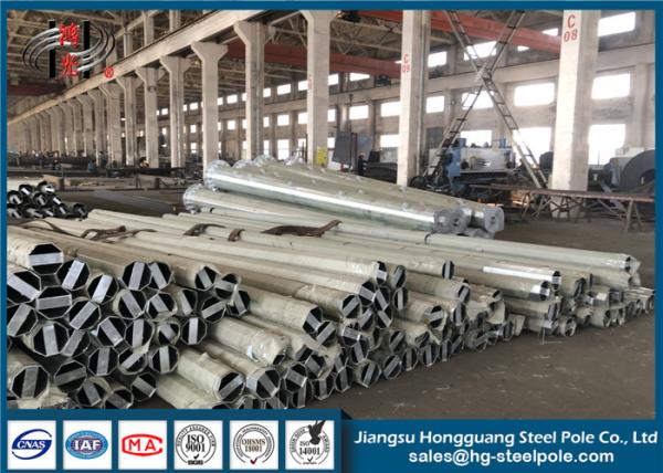 Wall Galvanized Steel Metallic Pole With High Impact Resistance Finish