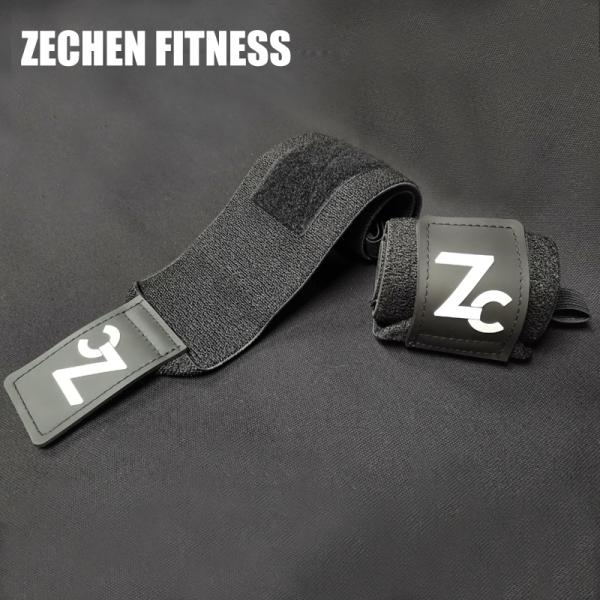 Black Cotton Heavy Duty Wrist Wraps 45*8cm Weightlifting Wraps And Straps Safety Crossfit Support