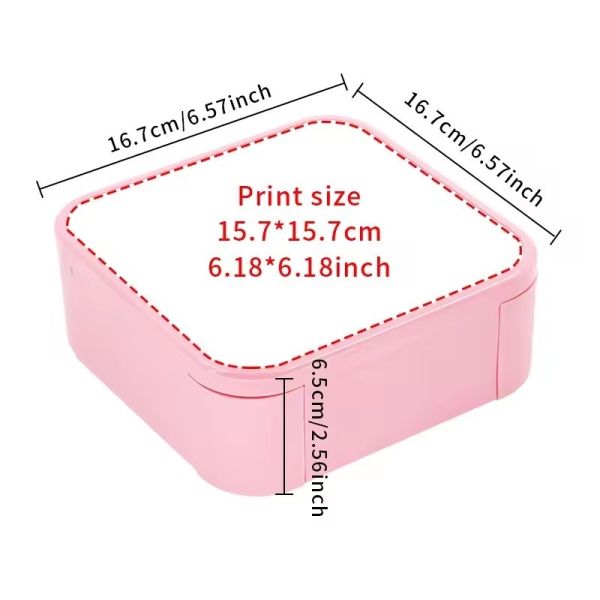 Portable Food Grade Large Capacity Sublimation Plastic Lunch Box With Spoon And Fork For Kids Students Pink And Blue Color