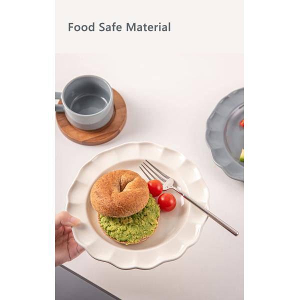 Solid Color Dinnerware Set Nordic Style Ceramic Plates And Bowls With Sunflower Shape