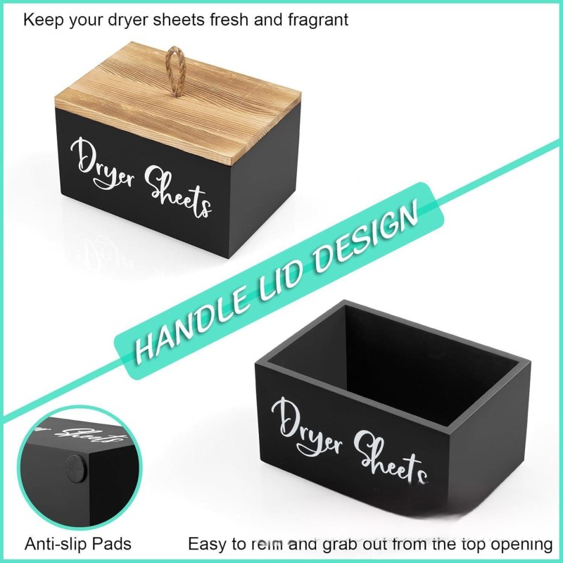 Wooden Laundry Paper Storage Box Laundry Room Organizing and Storage Wooden Box with Lid Toilet Storage Box