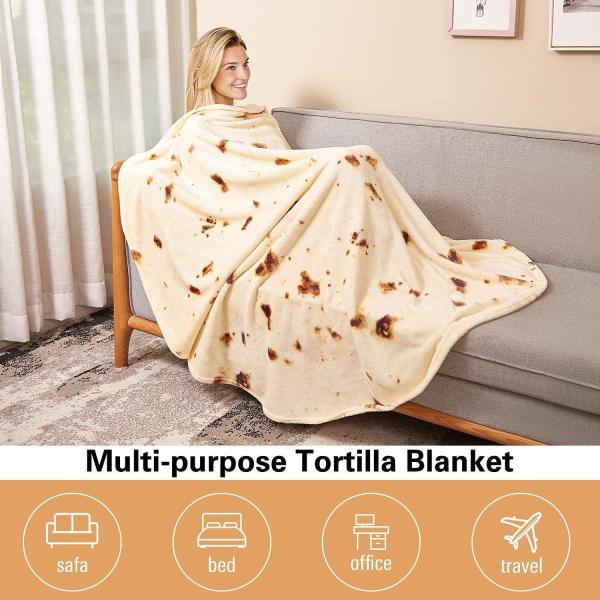 60 X 80Inch  Burritos Tortilla Wearable Hooded Blanket