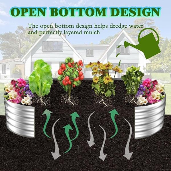 ISO Certified U Shaped Raised Garden Bed 7*8.4*1.4 Ft  Metal Raised Flower Bed