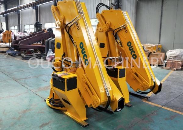 Small Footprint Telescopic Boom Hydraulic Deck Crane 2.4T8M