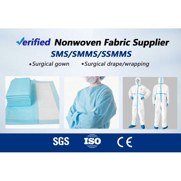 SMS Nonwoven Fabric Waterproof Anti Pill Breathable Spunbond Meltblown for Medical Use